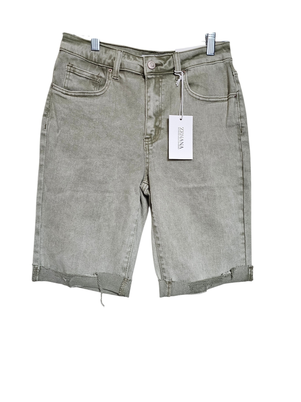 Zenana Sage Denim Bermuda Shorts